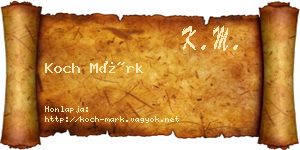 Koch Márk névjegykártya