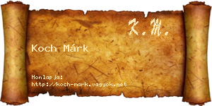 Koch Márk névjegykártya