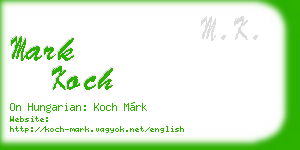 mark koch business card