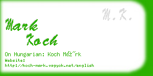 mark koch business card